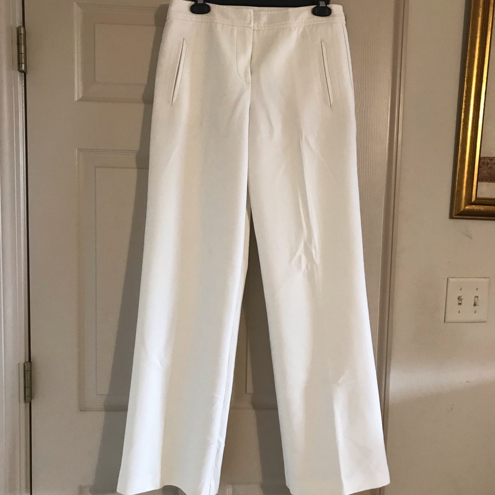 Trina Turk White Wide-Leg Dress Pants